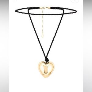 Gold heart rope necklace